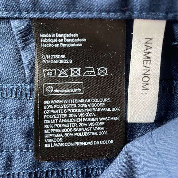 9-10 NEW H&M Woven Dress Pants / Uniform Pants, Dark Blue, Relaxed Fit - Picture 11 of 11